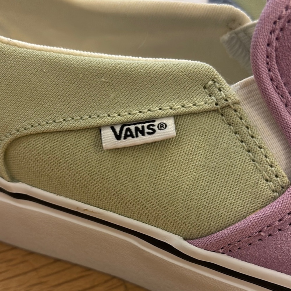 Vans Slip-On Shoes in Purple and Green - Picture 2 of 8